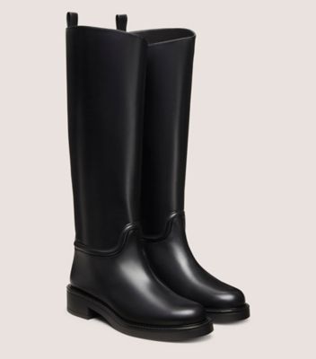 Stuart Weitzman,CELIA RIDING BOOT,Boots,Pull Tab,Casual,Black,Angle View