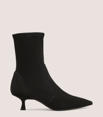 Stuart Weitzman,BOTTINE NAOMI 50,Bootie,Suède extensible,Noir,Front View