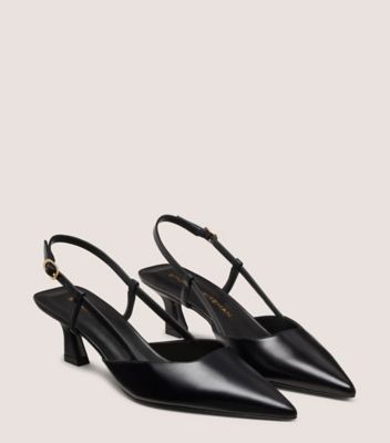 Stuart Weitzman,VINNIE 50 SLINGBACK,Pumps,Work,Black,Angle View