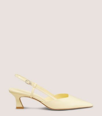 Stuart Weitzman,VINNIE 50 SLINGBACK,Pumps,Work,Cream,Front View