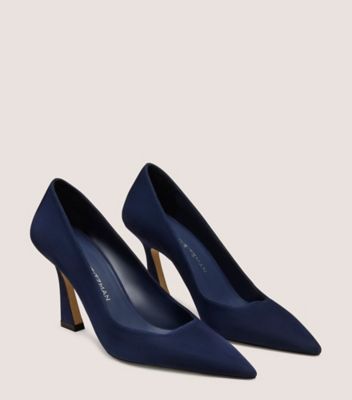 Stuart Weitzman,ESCARPIN VINNIE 85,Pump,Suède,Bleu marine,Angle View