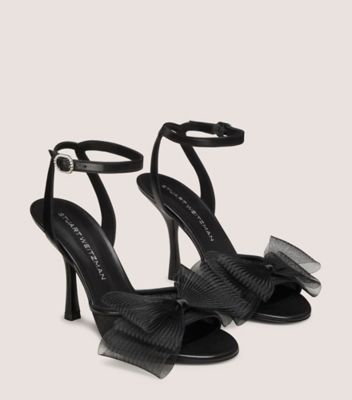 Stuart Weitzman,Sandal,Cuir nappa et maille,Noir,Angle View