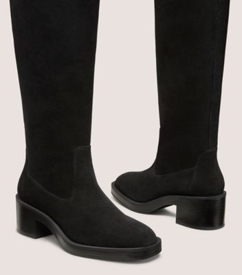 Stuart Weitzman,BOTTE AU GENOU KAIA,Boot,Suède sport,Noir,Detailed View