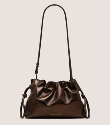 Stuart Weitzman,Shoulder bag,Cuir métallisé,Moka