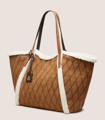 Stuart Weitzman,GOGO QUILTED TOTE,Brown,Side View