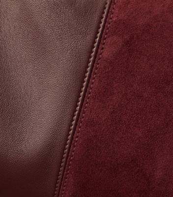 Stuart Weitzman,STUART 5050 SHOULDER BAG,Cotton,Shoulder Bag,Metal,Logo,Casual,Maroon