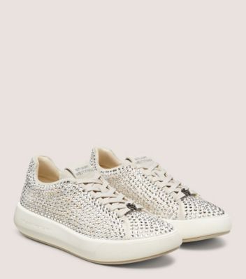 Stuart Weitzman,SW PRO SHINE SNEAKER,Cream