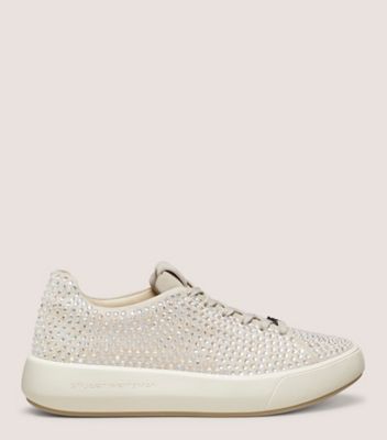 Stuart Weitzman,SW PRO SHINE SNEAKER,Cream