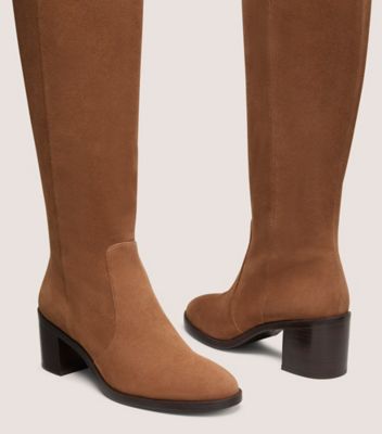 Stuart Weitzman,Boot,SUÈDE SPORT/SUPERPOSÉ,Kaki Et Brun Foncé