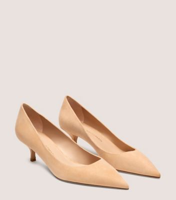 Stuart Weitzman,ESCARPIN STUART POWER 50,Pump,Suède,Beige Adobe,Angle View