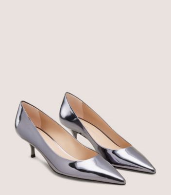 Stuart Weitzman,Pump,Cuir specchio,Gris Froid,Angle View