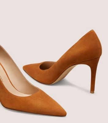 Stuart Weitzman,ESCARPIN STUART POWER 85,Pump,Suède,Noisette,Detailed View