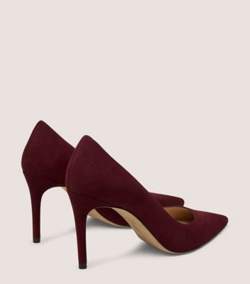 Stuart Weitzman,STUART POWER 85,Suede,Pumps,Foam,Flexible,Shock Absorbent,Work,,Back View