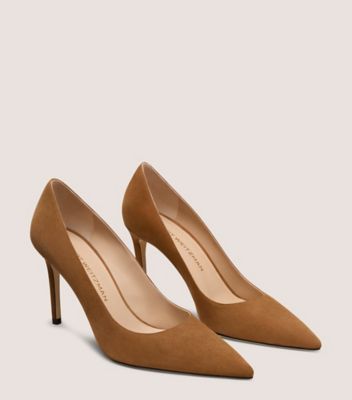 Stuart Weitzman,STUART POWER 85,Suede,Pumps,Foam,Flexible,Shock Absorbent,Work,,Angle View