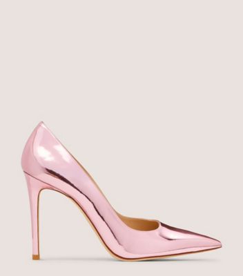 Stuart Weitzman,ESCARPIN STUART POWER 100,Pump,Cuir specchio,Guimauve Rose,Front View