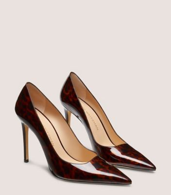 Stuart Weitzman,ESCARPIN STUART POWER 100,Pump,Écaille de tortue lustré,Brun foncé,Angle View