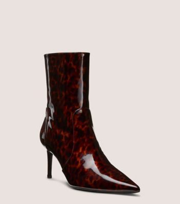 Stuart Weitzman,STUART POWER ZIP 75,Leather,Bootie,Foam,Flexible,Formal,Casual,Cocktail,Multi Color,Side View