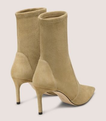 Stuart Weitzman,STUART POWER BOOTIE 75,Bootie,Fabric,Foam,Cocktail,,Back View