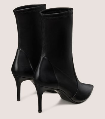 Stuart Weitzman,STUART POWER BOOTIE 75,Nappa Leather,Bootie,Foam,Day Party,Black,Back View