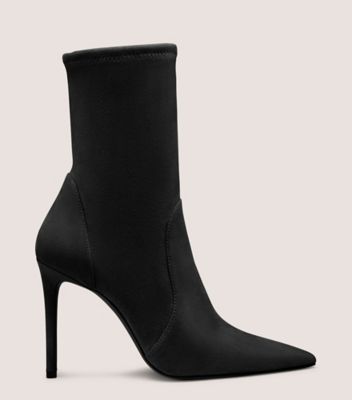 Stuart Weitzman,STUART POWER BOOTIE 100,Suede,Bootie,Foam,Elastic Gore,Shock Absorbent,Day Party,Casual,,Front View