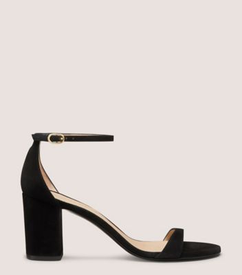 Stuart Weitzman,Sandal,Suède,Noir,Front View