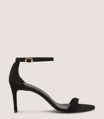 Stuart Weitzman,SANDALE NUDIST II 75,Sandal,Suède,Noir,Front View