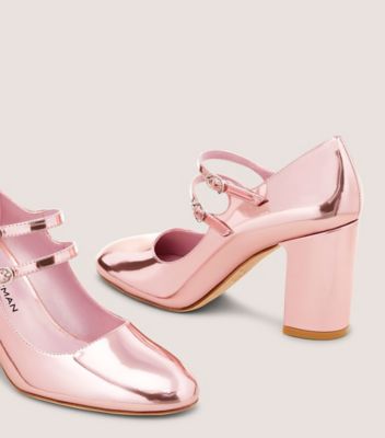 Stuart Weitzman,MARY JANE CHIC 85,Pump,Cuir specchio,Guimauve rose,Detailed View