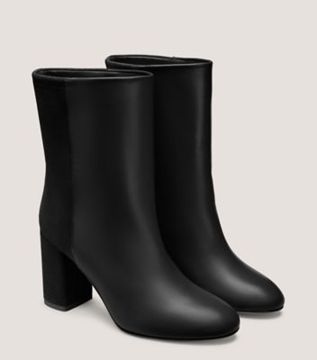 Stuart Weitzman,5050 STRUT BLOCK BOOTIE,Black,Angle View