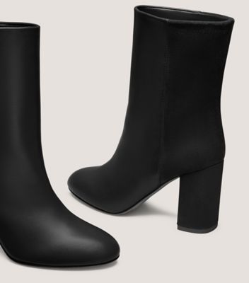 Stuart Weitzman,5050 STRUT BLOCK BOOTIE,Black,Detailed View