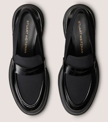 Stuart Weitzman,FLÂNEUR SOHO 5050,Loafer,Spazzolato et gabardine,Noir,Top View