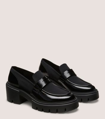 Stuart Weitzman,FLÂNEUR SOHO 5050,Loafer,Spazzolato et gabardine,Noir,Angle View