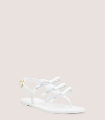 Stuart Weitzman,Caoutchouc brillant,Blanc,Side View