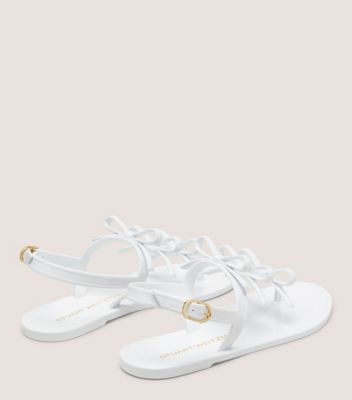 Stuart Weitzman,Caoutchouc brillant,Blanc,Back View