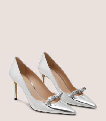 Stuart Weitzman,STUART FELICITY 85,Metallic,Angle View