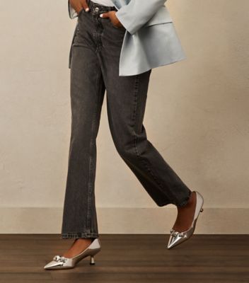 Stuart Weitzman,ESCARPIN STUART ROSIE 50,Pump,Cuir specchio,Argent