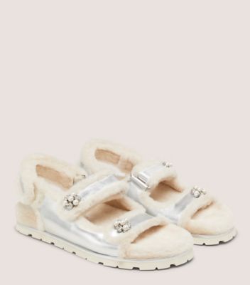 Stuart Weitzman,Sandal,MÉTALLIQUE LIQUIDE/RASON,Argent/Crème