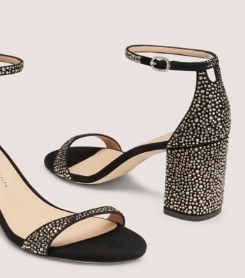 Stuart Weitzman,NUDIST SHINE BLOCK 75,Black,Detailed View