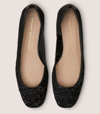 Stuart Weitzman,ARABELLA BALLET FLAT,Black,Top View