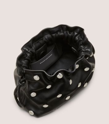 Stuart Weitzman,MIA MINI STUD BAG,Black,Top View