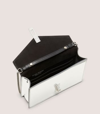 Stuart Weitzman,POSH LOVELETTER CLUTCH,White,Top View