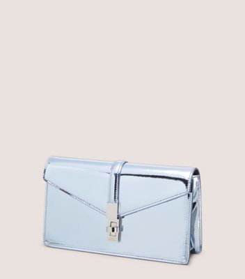 Stuart Weitzman,POSH LOVELETTER CLUTCH,Blue,Side View