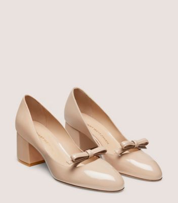 Stuart Weitzman,FELICITY BLOCK PUMP 60,Beige,Back View