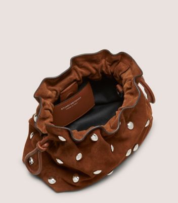 Stuart Weitzman,MIA MINI STUD BAG,Brown,Top View