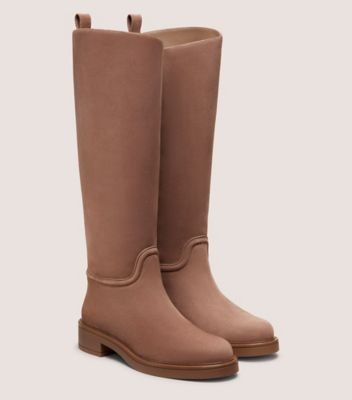 Stuart Weitzman,BOTTE D’ÉQUITATION CELIA,Boot,Suède,Taupe,Angle View