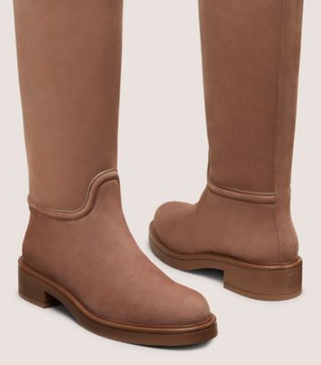 Stuart Weitzman,BOTTE D’ÉQUITATION CELIA,Boot,Suède,Taupe,Detailed View