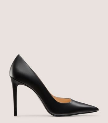 Stuart Weitzman,ESCARPIN STUART POWER 100,Pump,Cuir lisse,Noir,Front View