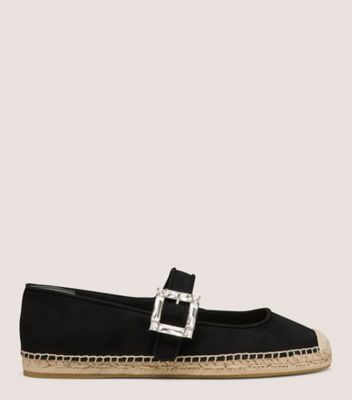 Stuart Weitzman The June Espadrille Flat In Black