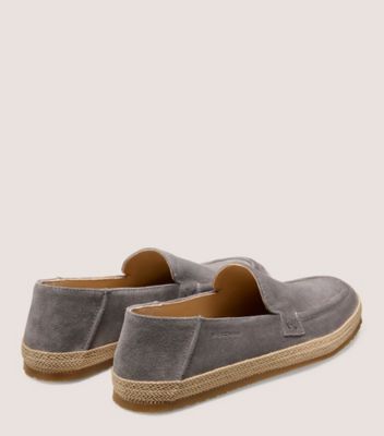 Stuart Weitzman,BALA ESPADRILLE,Rubber,Suede,Loafer,Espadrilles,Logo,Engraving,Cushioned,Casual,Gray,Back View