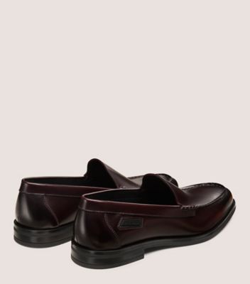 Stuart Weitzman,BURT LOAFER,Rubber,Loafer,Metal,Logo,Flexible,Work,Brown,Back View