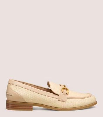 Stuart Weitzman,OWEN BUCKLE LOAFER,Beige,Front View